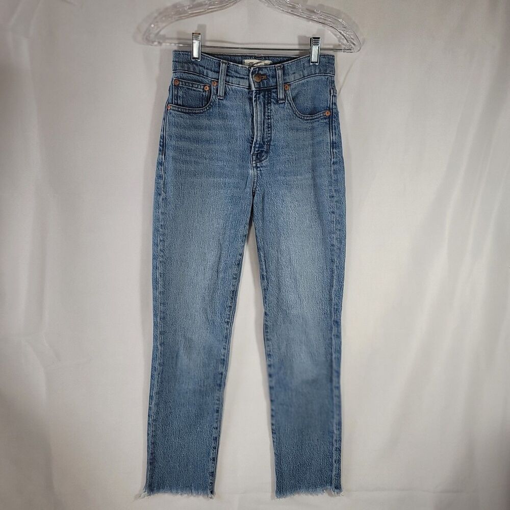 Madewell The Perfect Vintage Jean Raw Hem Edition Blue MidRise Women's Size 23